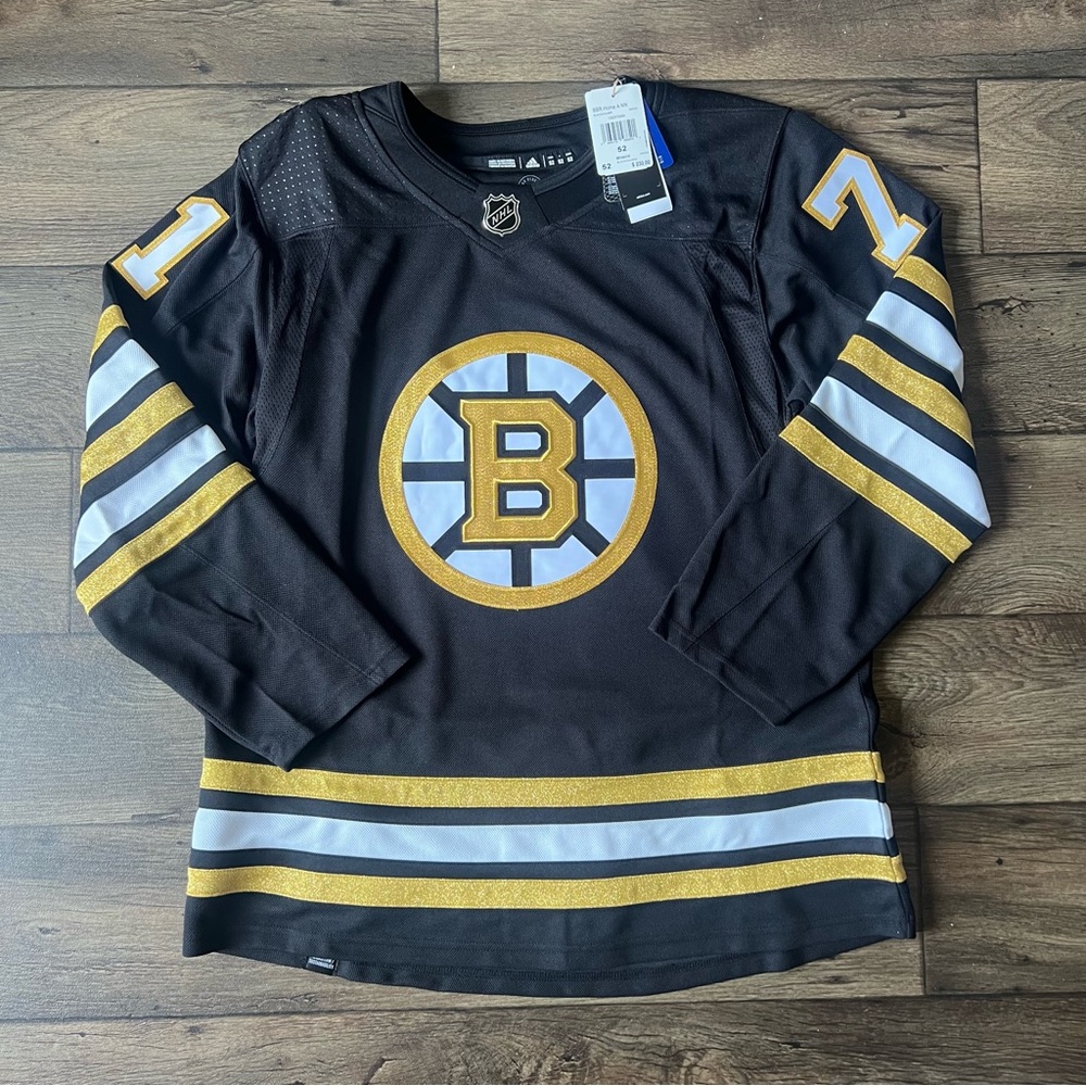 Adidas Men's Boston Bruins 100th Anniversary Hall Home Jersey Black Size 52 NEW